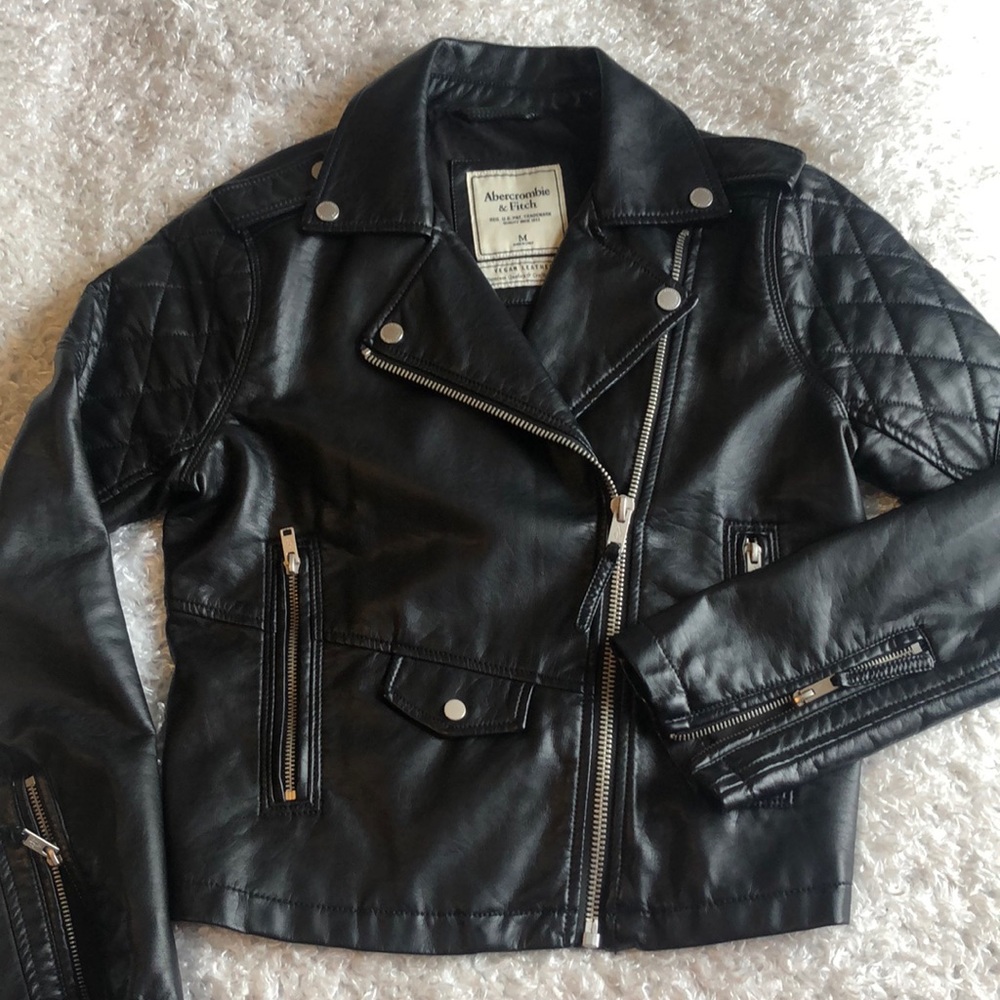 A&F vegan leather moto jacket